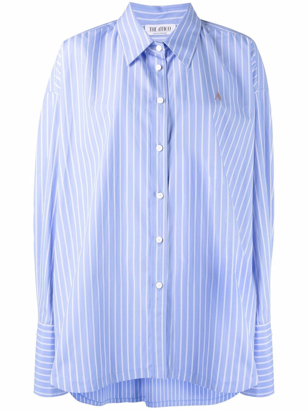 The AtticoDiana side-slit oversized striped shirt | Farfetch Global