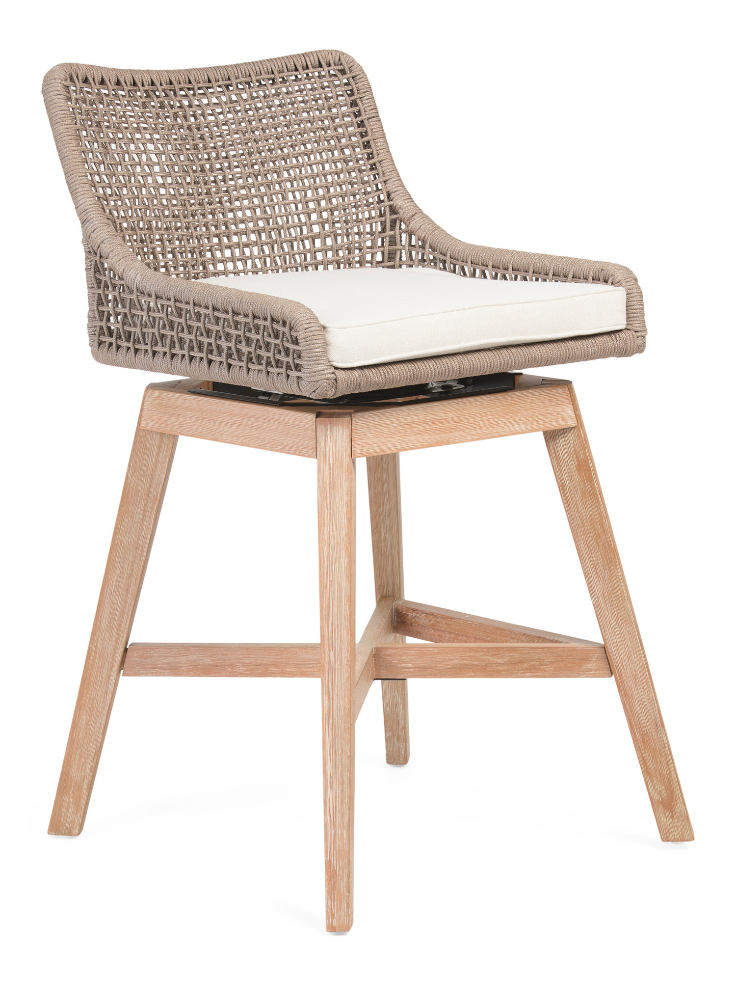 Rope Swivel Cross Weave Counter Stool With Cushion | TJ Maxx