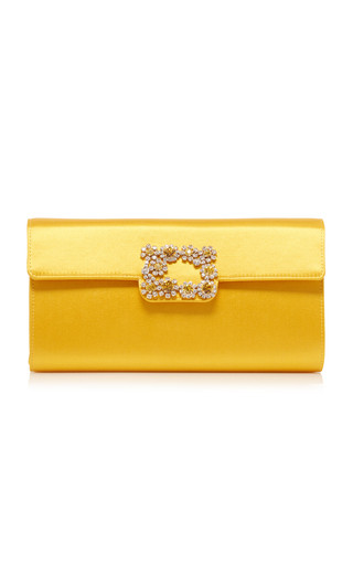Crystal-Floral Satin Clutch | Moda Operandi (Global)
