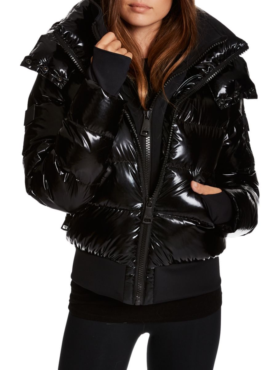Sam. Bungalow Glossy Cropped Puffer Jacket | Saks Fifth Avenue