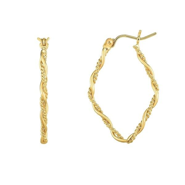 Karat Rushs Yellow 14kt Gold Tube Hoop Fancy Earrings | Bed Bath & Beyond