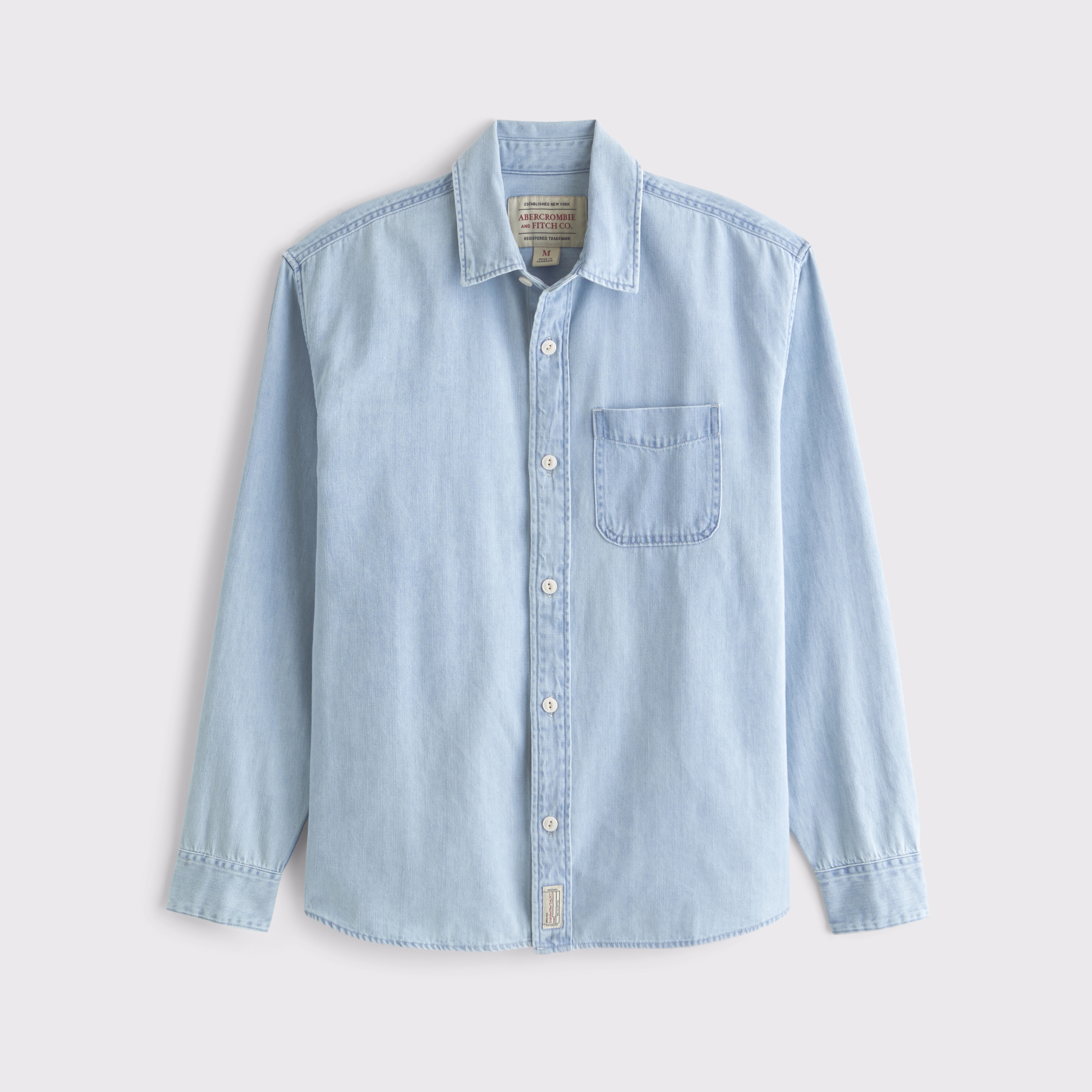 Denim Button-Up Shirt | Abercrombie & Fitch (US)