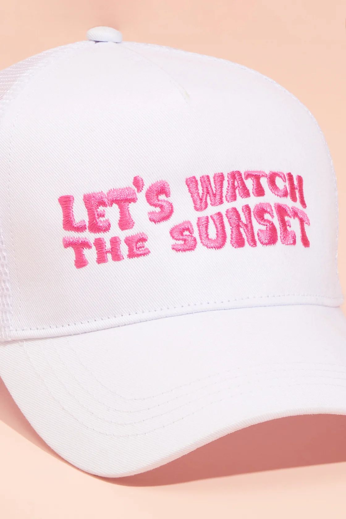 Let's Watch The Sunset Trucker Hat in White | Altar'd State | Altar'd State