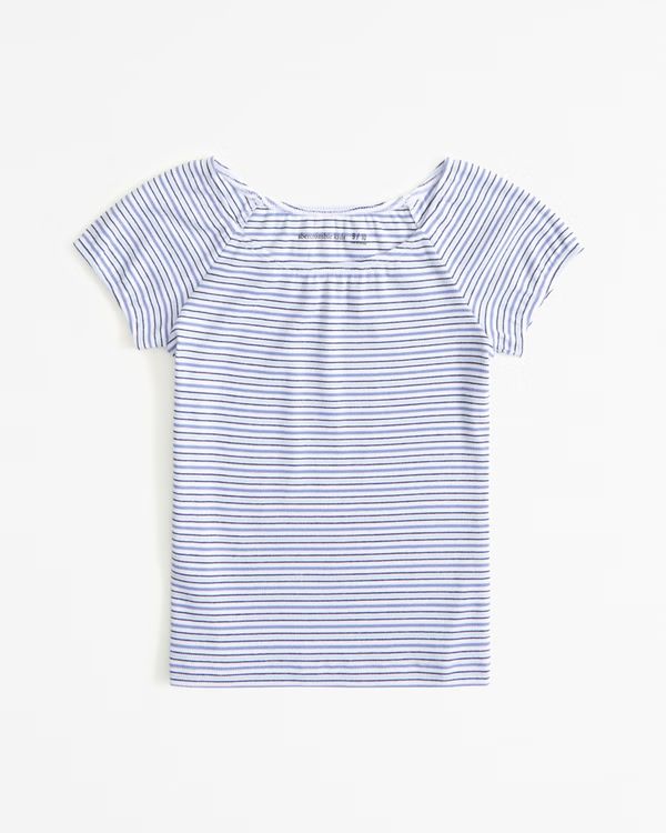 girls essential pattern scoopneck baby tee | girls tops | Abercrombie.com | Abercrombie & Fitch (US)