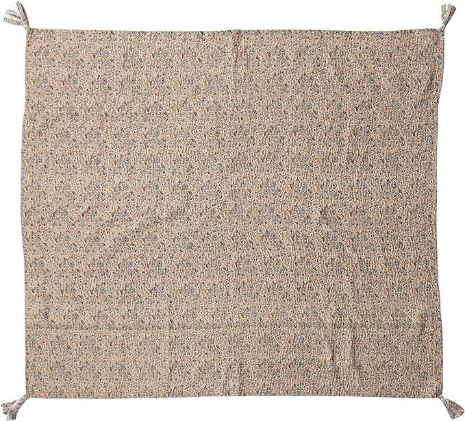 Creative Co-Op Cotton Kantha Stitch Floral Print and Tassels, Multicolor Throw Blanket, Multi | Amazon (US)