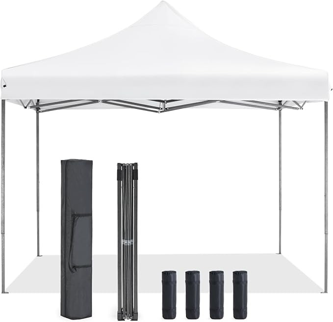 OLIXIS 10x10 Ft Pop Up Canopy Tent, Waterproof Portable Outdoor Shade Canopy with Sand Bags for B... | Amazon (US)