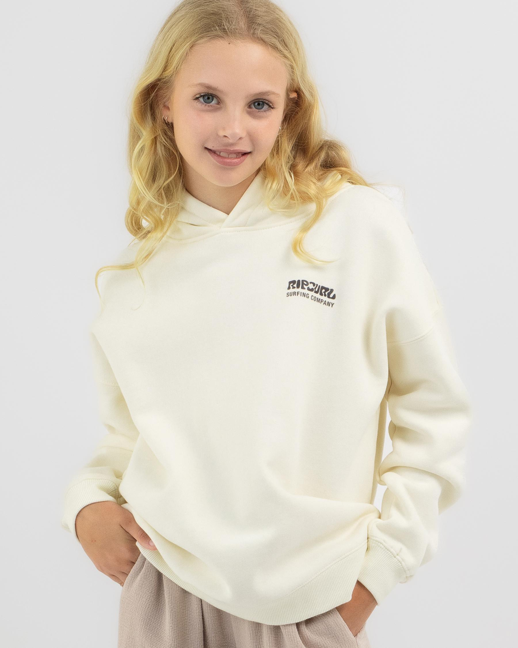 Rip Curl Girls' Surf Puff Heritage Hoodie in Bone Size 4 | City Beach (US)