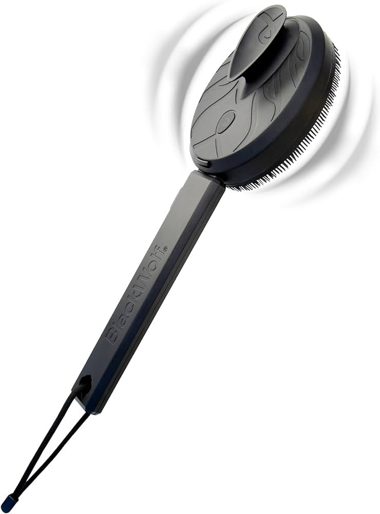 Black Wolf Vibrating Face and Body Brush, Sonic Scrubber Pro - Water Resistant, 4 Settings, 2 Spe... | Amazon (US)