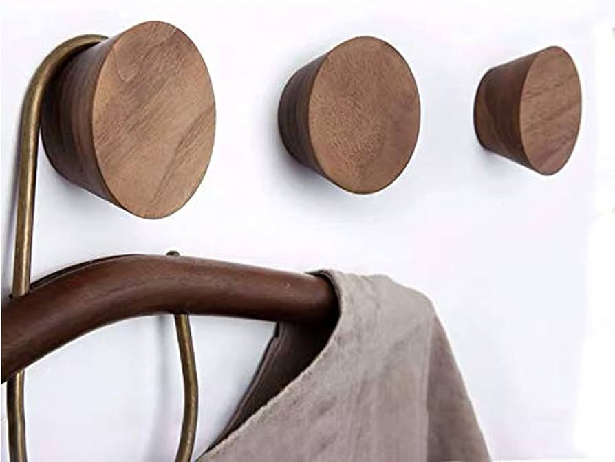 myKimono 3 Piece Natural 3 PCS, Natural Wooden Coat Hooks, Wall Mount Single Hat Bag Hooks, Decor... | Amazon (US)