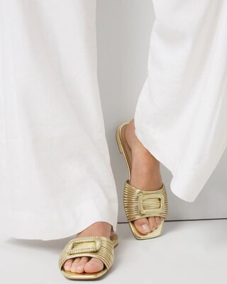 Gold Strappy Slide | White House Black Market