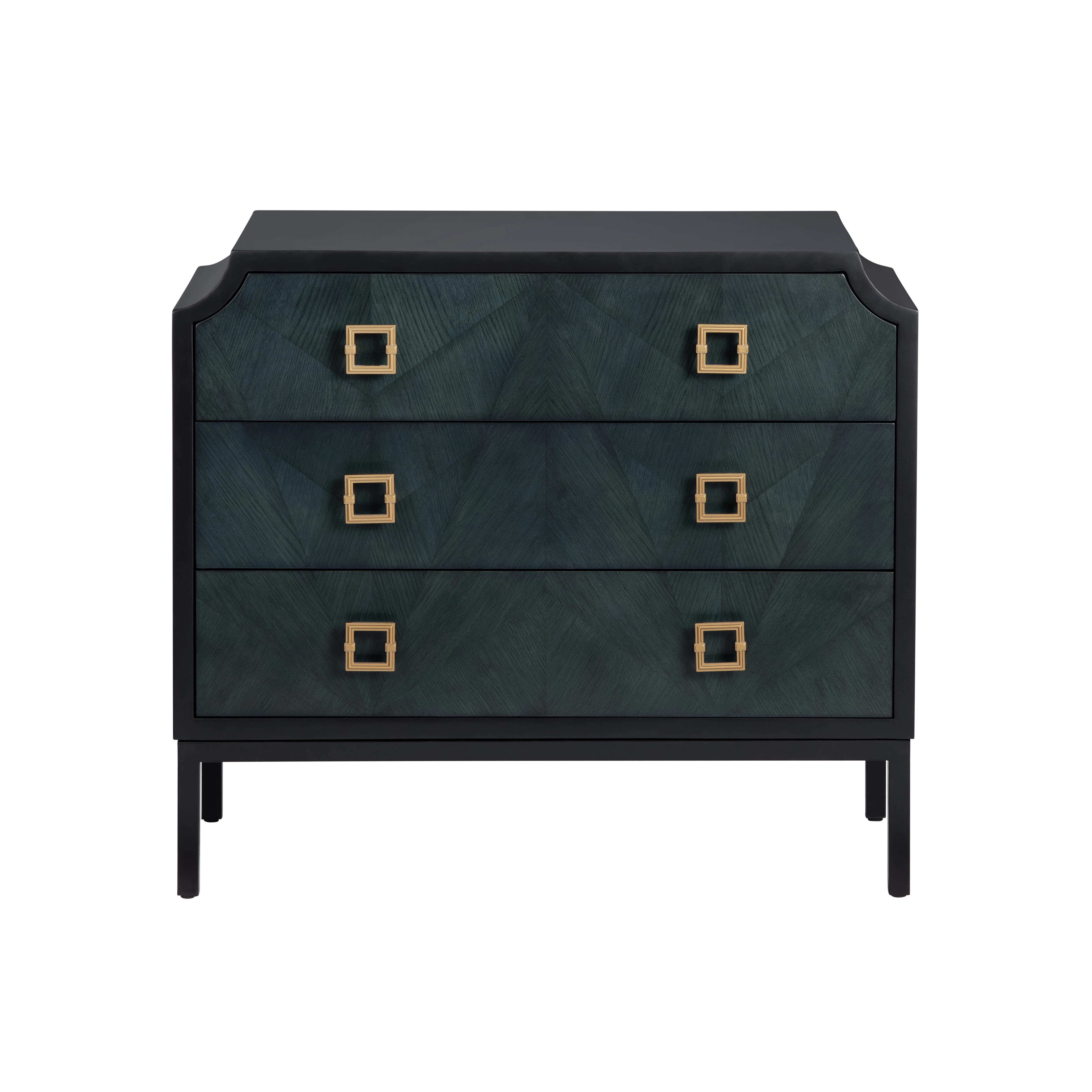 Black And Navy 3-Drawer Chest | Wayfair North America