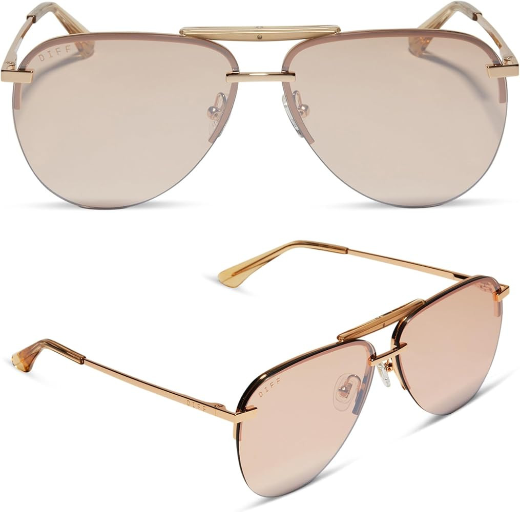 DIFF Tahoe Oversized Aviator Sunglasses for Women UV400 Protection, Trendy Stylish Gold Frames | Amazon (US)