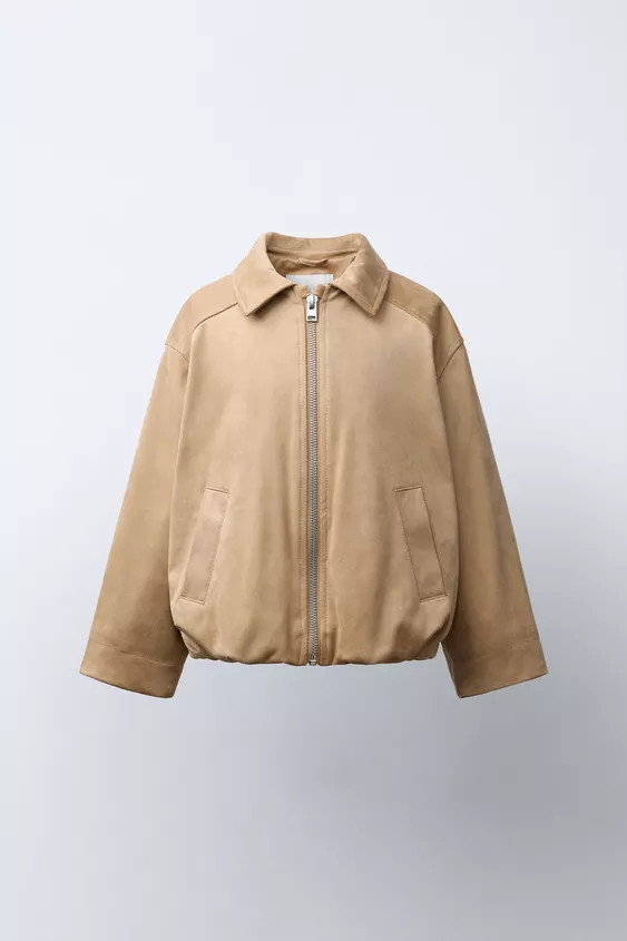 FAUX SUEDE BOMBER JACKET | Zara UK