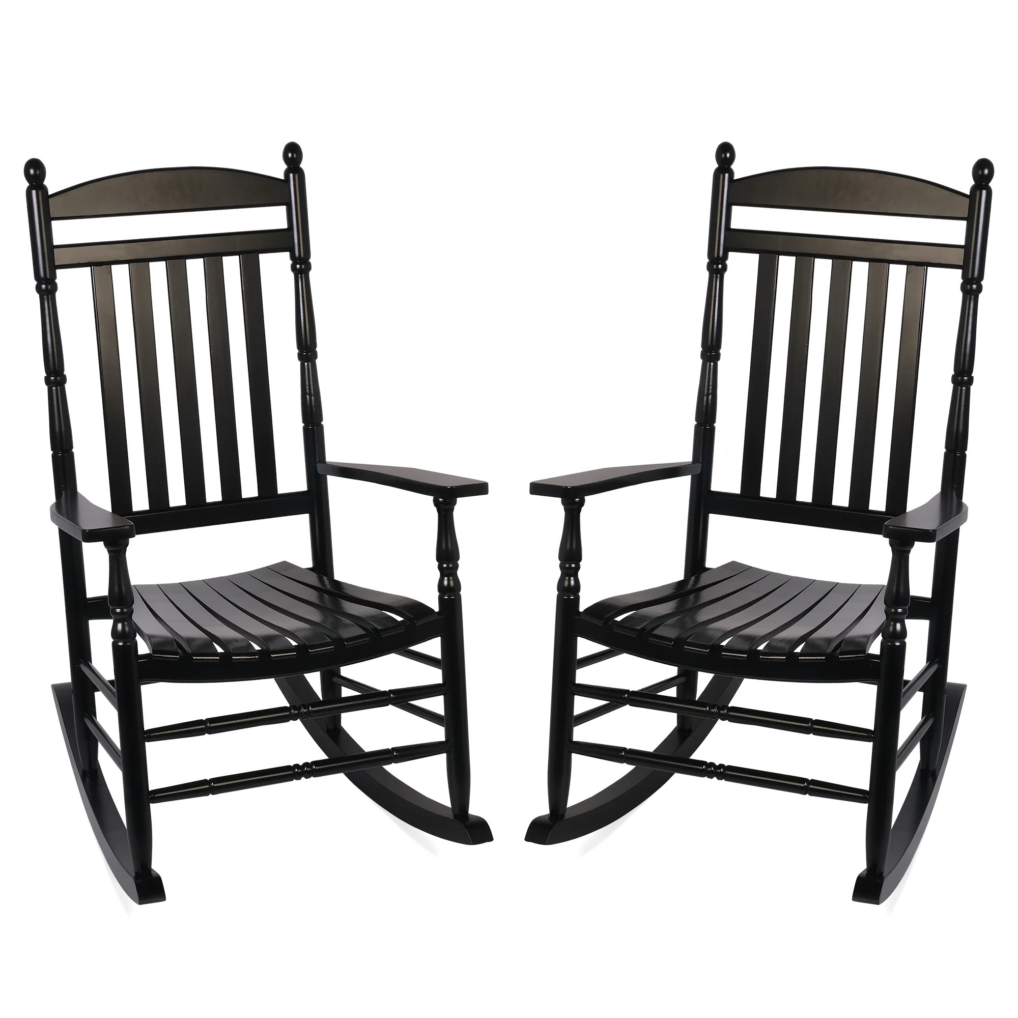 Set of 2 Outdoor Wood Rocking Chairs,All-Weather Oversized Patio Rocker Chair High Back Rocker fo... | Walmart (US)