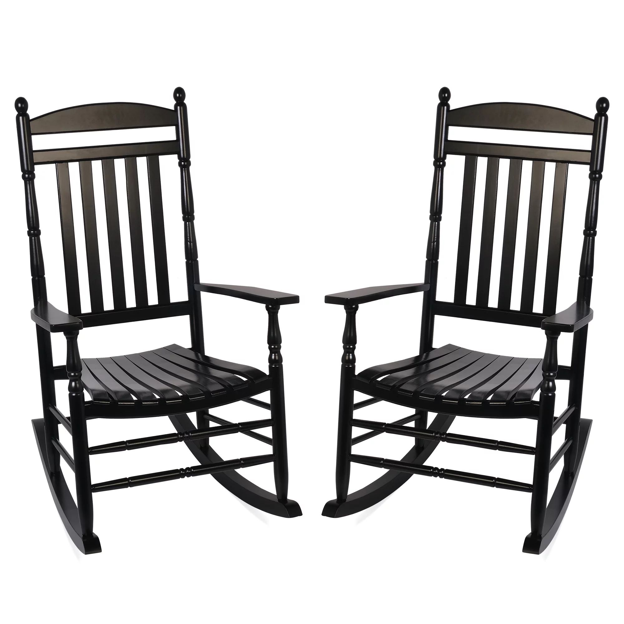 Set of 2 Outdoor Wood Rocking Chairs,All-Weather Oversized Patio Rocker Chair High Back Rocker fo... | Walmart (US)