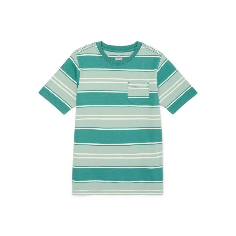 Wonder Nation Boys Stripe Tee with Short Sleeves, Sizes 4-18 & Husky - Walmart.com | Walmart (US)