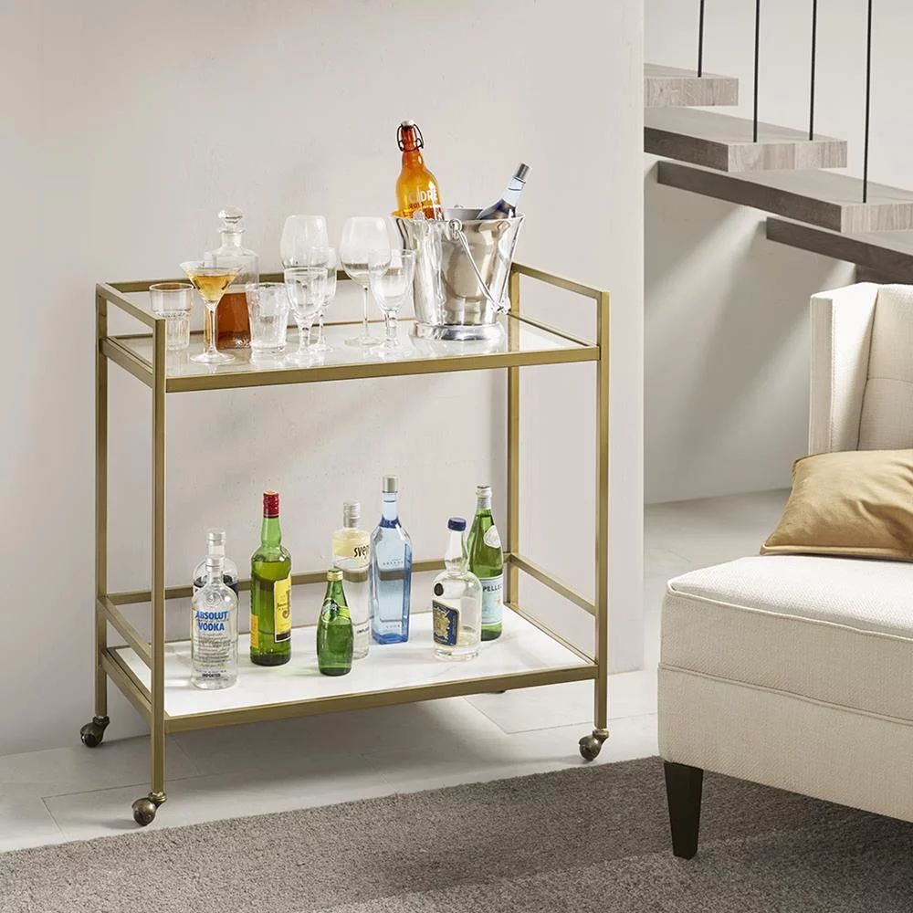 Martha Stewart Lionel Two Tier Bar Cart on Wheels - Walmart.com | Walmart (US)