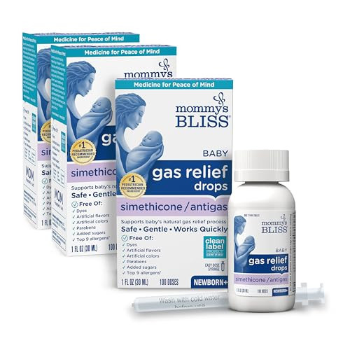 Mommy's Bliss Gas Relief Drops Bottle, Simethicone Drops for Infants, Relieves Stomach Discomfort, Safe & Gentle, Ginger Flavor, 1 Fl Oz (Pack of 3) | Amazon (US)