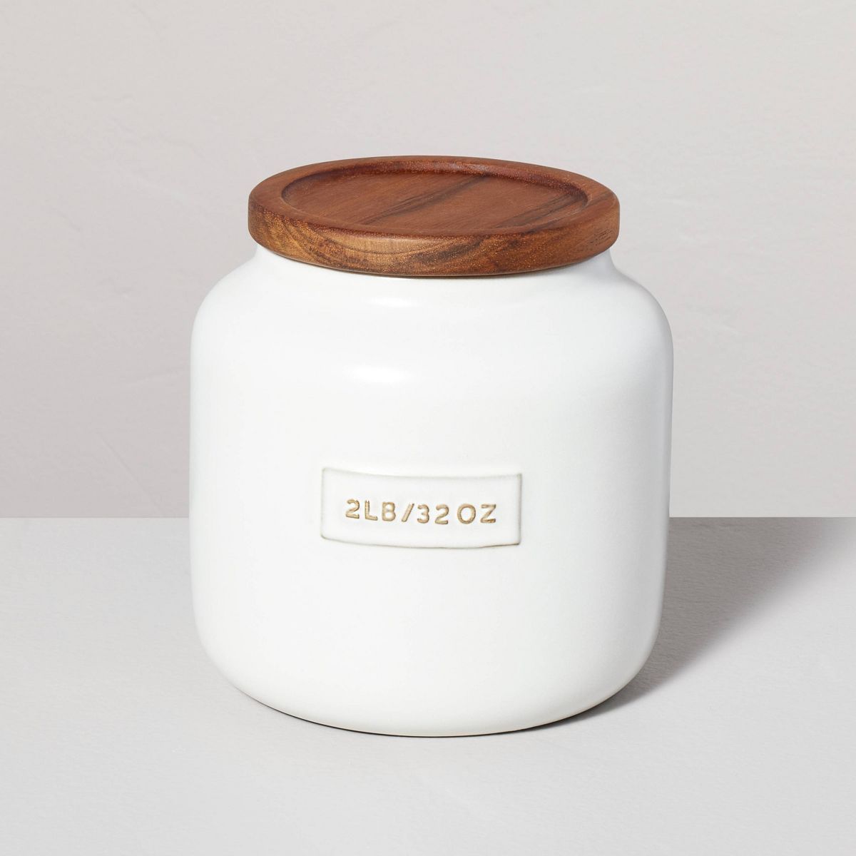 Dry Goods Stoneware Canister with Wood Lid Cream/Brown - Hearth & Hand™ with Magnolia | Target