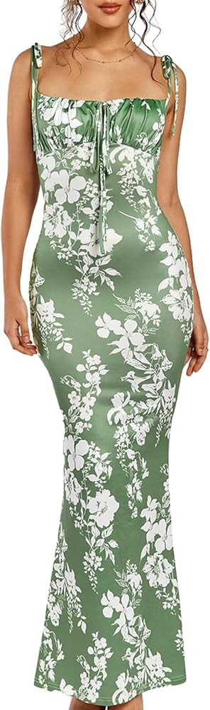 Parthea Women's Summer Bodycon Backless Floral Maxi Dress Sexy Lounge Slip Long Formal Party Even... | Amazon (US)