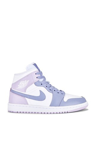 Air Jordan 1 Mid Sneaker in Indigo Haze, Doll & White | Revolve Clothing (Global)