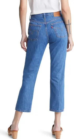 501® High Waist Raw Crop Straight Leg Jeans | Nordstrom