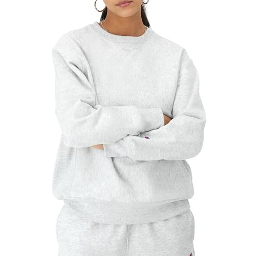 Champion Women's Sweatshirt, Reverse Weave, Oversized Fleece Crewneck Sweatshirt for Women | Amazon (US)