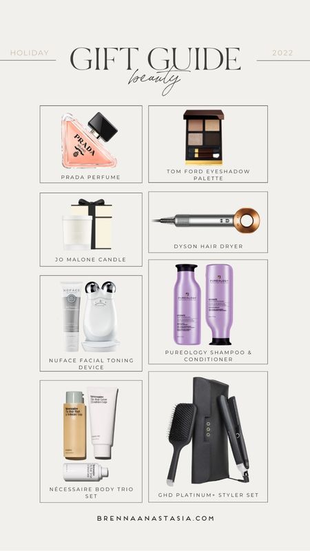 Beauty gift ideas, holiday gift guide, 2022, holiday gift ideas for the beauty lover, Prada, NuFACE, Dyson, ghd 

#LTKbeauty #LTKHoliday