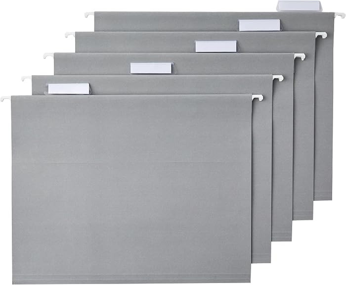 Amazon Basics Hanging File Folders with Adjustable Tabs for Document Organization, Letter Size, G... | Amazon (US)