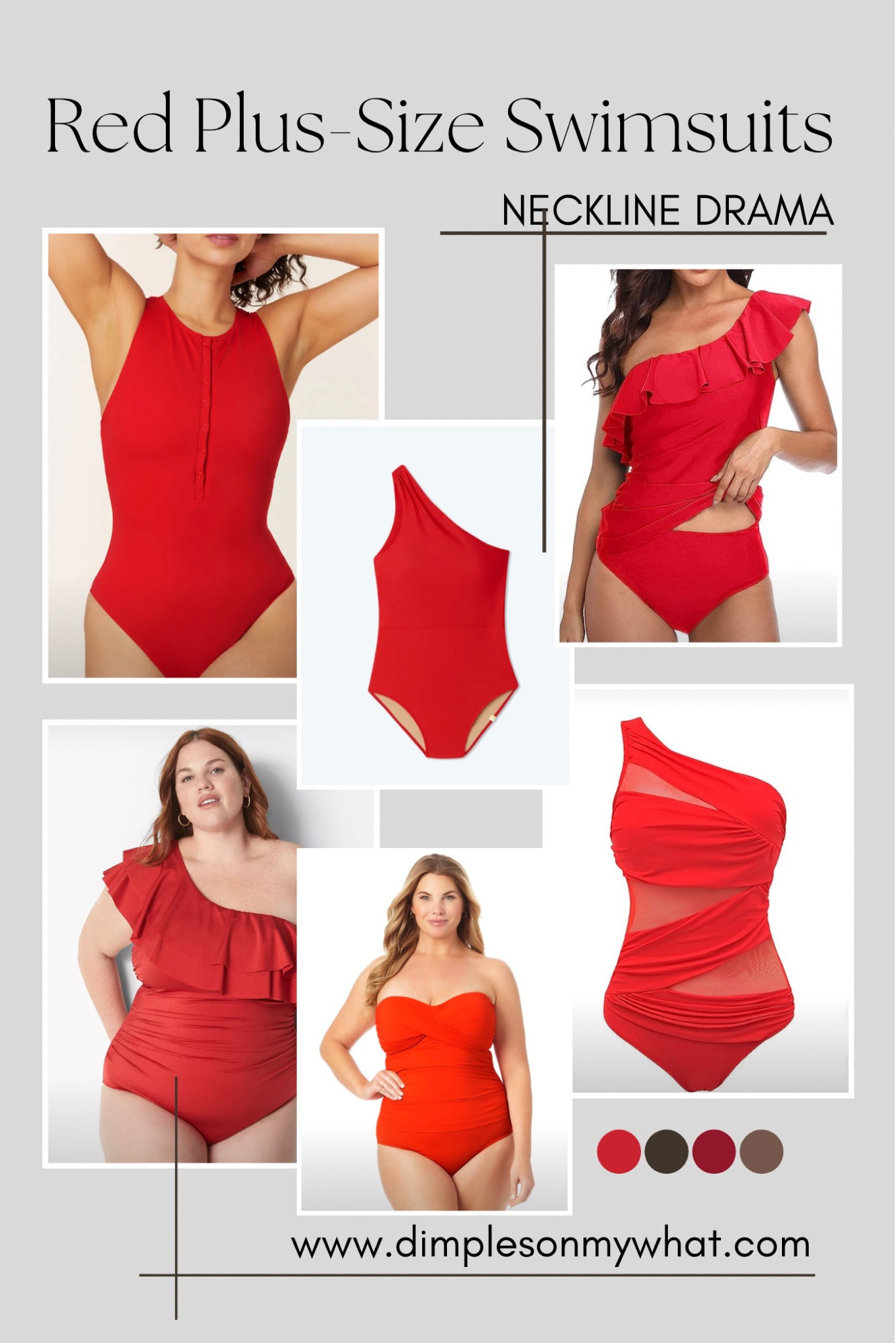 Looking for confidence in a swimsuit? Wear a red one! Here are some beautiful red plus size suits also available in midsizes. These plus size red swimsuits have some neckline drama  

#plussizeswimsuits #redswimsuits #plussize #midsize #midsizeswimsuits

#LTKSeasonal #LTKcurves