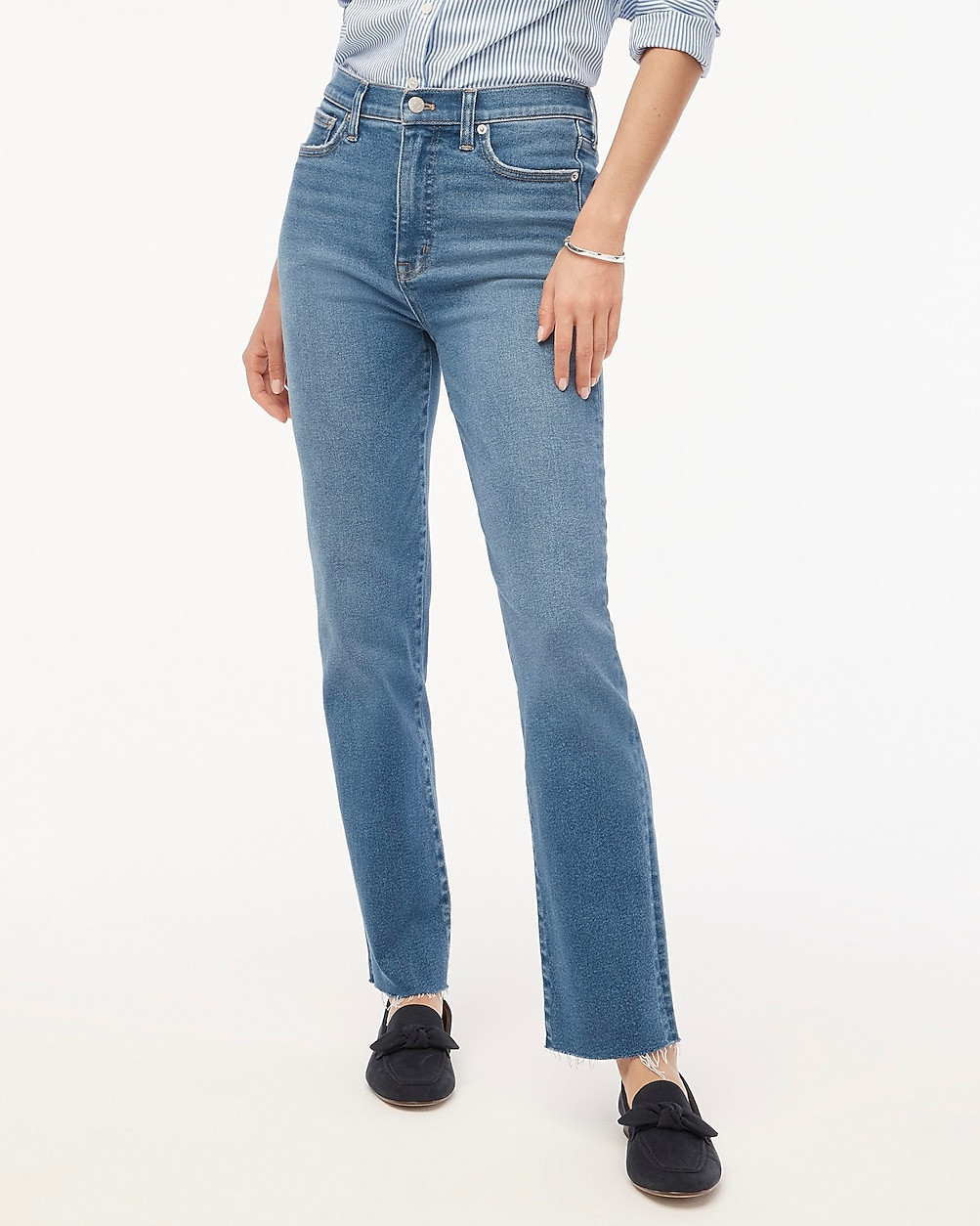 Petite stovepipe jean with cut hem in signature stretch+ | J.Crew Factory