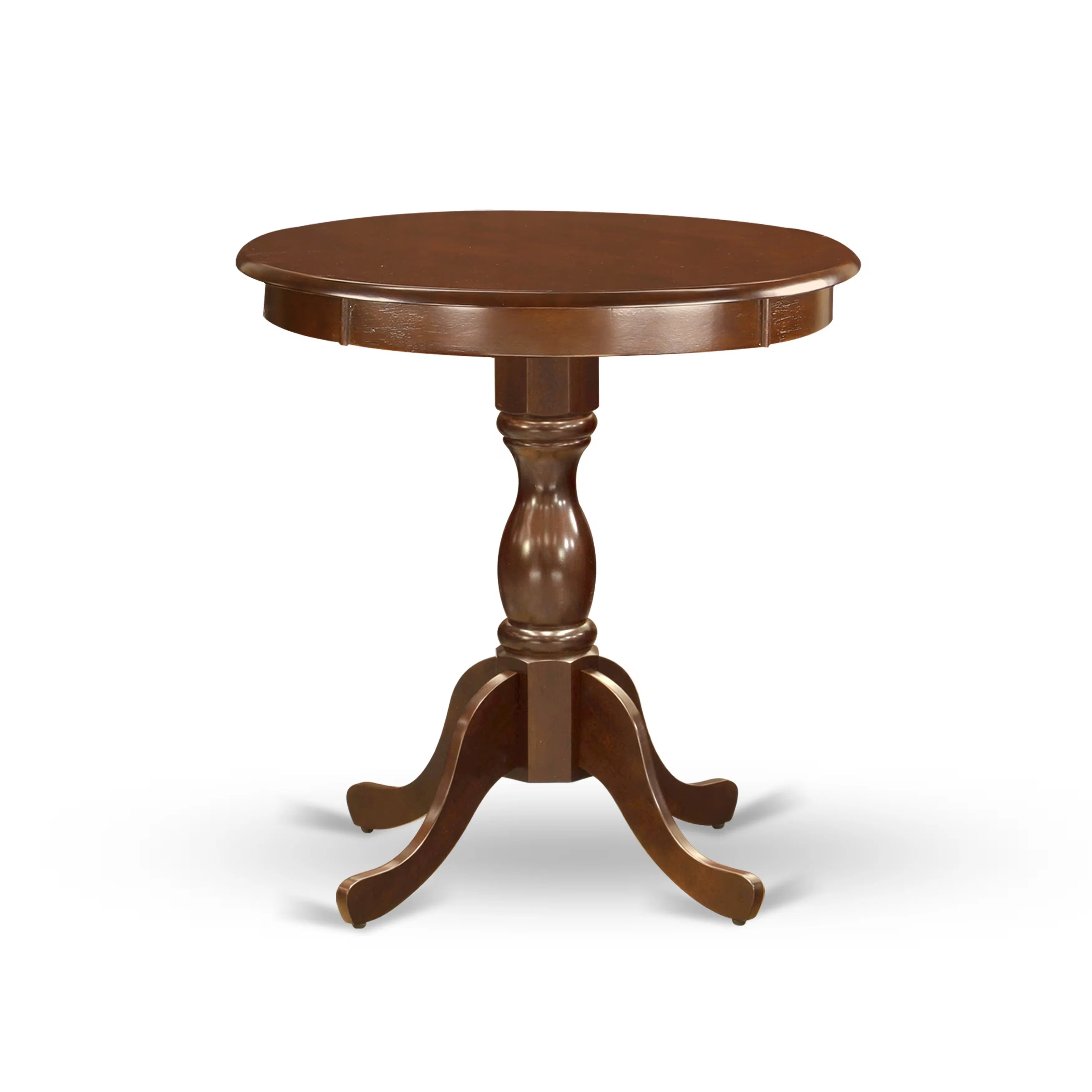 Eden Modern Dining Table - a Round Kitchen Table Top with Pedestal Base, Mahogany | Wayfair North America