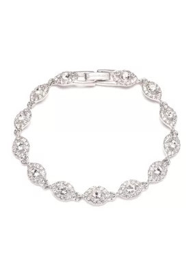 Givenchy Silver Tone Crystal Stone Flex Bracelet, 7.25 in | Belk