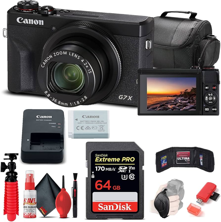 Canon PowerShot G7 X Mark III Digital Camera (Black) (3637C001) + 64GB Memory Card + Card Reader ... | Amazon (US)