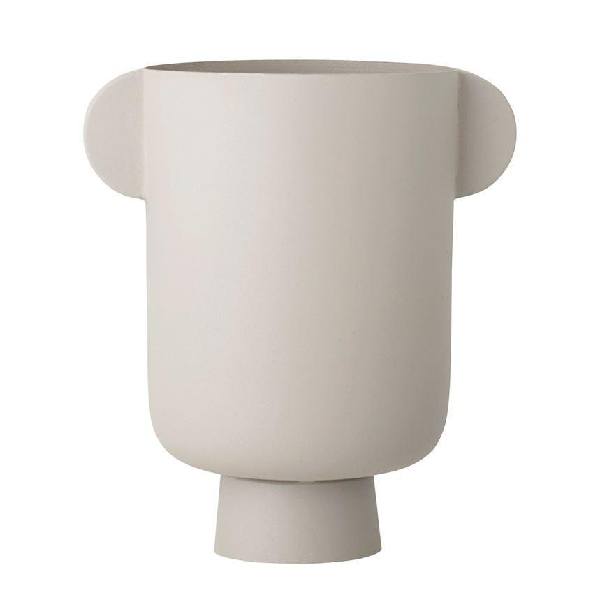 Matte Beige Metal Vase | Megan Molten