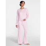 Joyspun Women's Cozy Lounge Collection Hacci Henley Top and Pants, 2-Piece Pajama Set, Sizes XS-3... | Walmart (US)