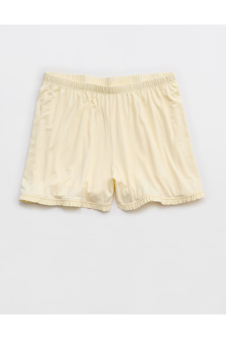 Aerie Real SoftÂ® Ruffle Boxer Short Women's Natural Yellow M | Aerie