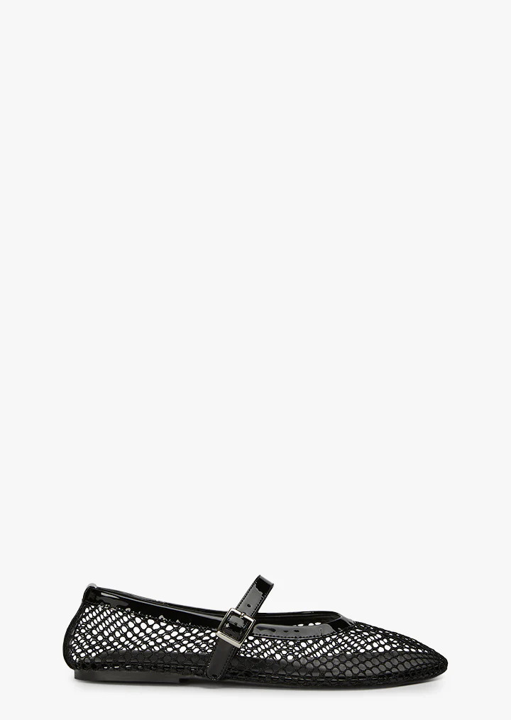 Mia Black Mesh/Patent Flats | Casual Shoes | Tony Bianco | Tony Bianco (Australia & New Zealand)