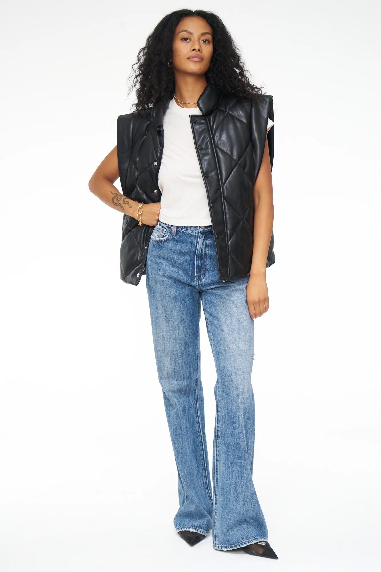 Callista Long Sleeve Puffer Jacket & Vest - Noir | Pistola Denim