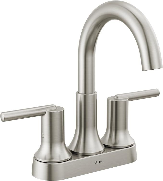 Delta Faucet Trinsic Brushed Nickel Bathroom Faucet, Bathroom Sink Faucet, Centerset, Diamond Sea... | Amazon (US)