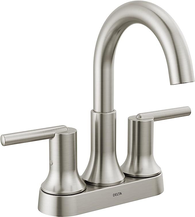 Delta Faucet Trinsic Brushed Nickel Bathroom Faucet, Bathroom Sink Faucet, Centerset, Diamond Sea... | Amazon (US)