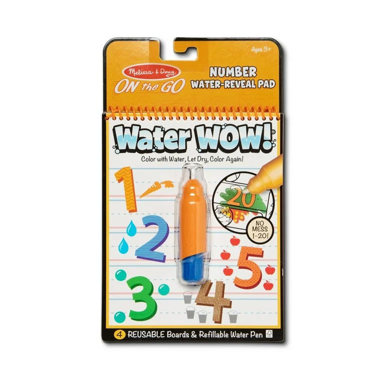 Melissa & Doug On the Go Water Wow! Reusable Water-Reveal Activity Pad - Numbers - FSC-Certified ... | Walmart (US)