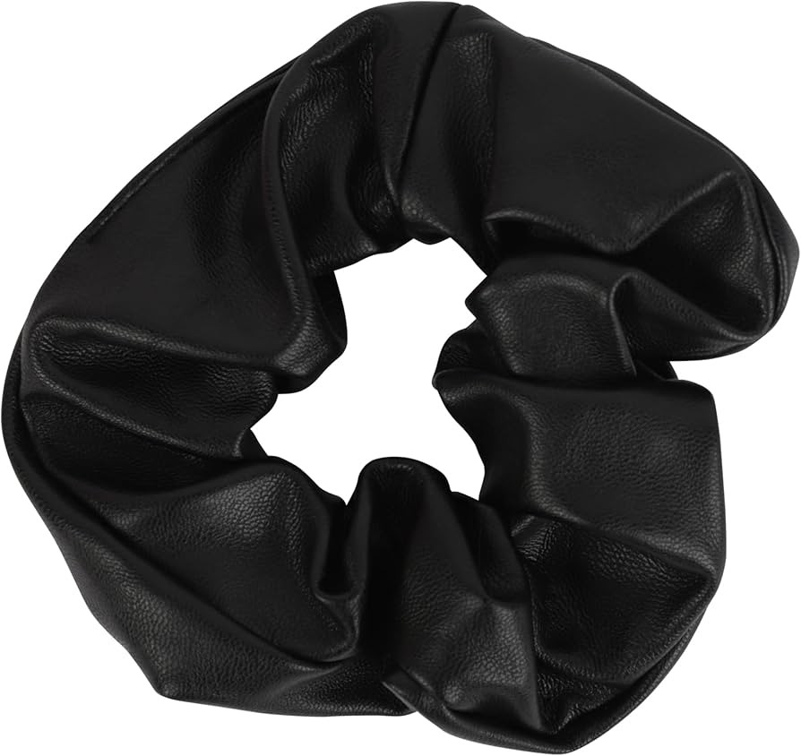 Motique Accessories Vegan Leather Look Scrunchie (Black), 1 Count (Pack of 1) | Amazon (US)