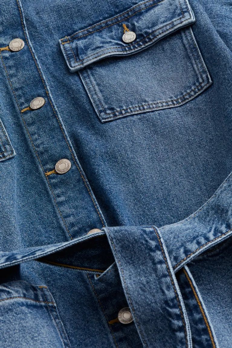Tie-Belt Denim Jacket - Denim blue - Ladies | H&M US | H&M (US + CA)
