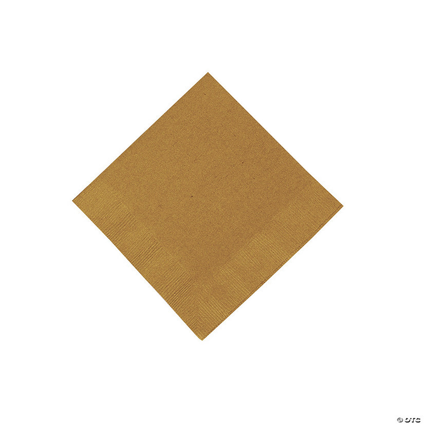 5" Bulk 50 Ct. Metallic Gold Disposable Paper Beverage Napkins | Oriental Trading Company