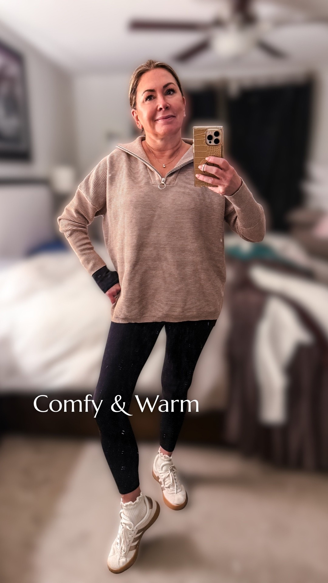 Comfy & warm 🤎 Amazon pullover + my favorite Amazon leggings (no front seam 🙌) paired with sneakers and the cutest ruffle socks. Easy, everyday outfit on repeat!

Amie Pagan, casual style, Amazon fashion 

#LTKootd #LTKActive
