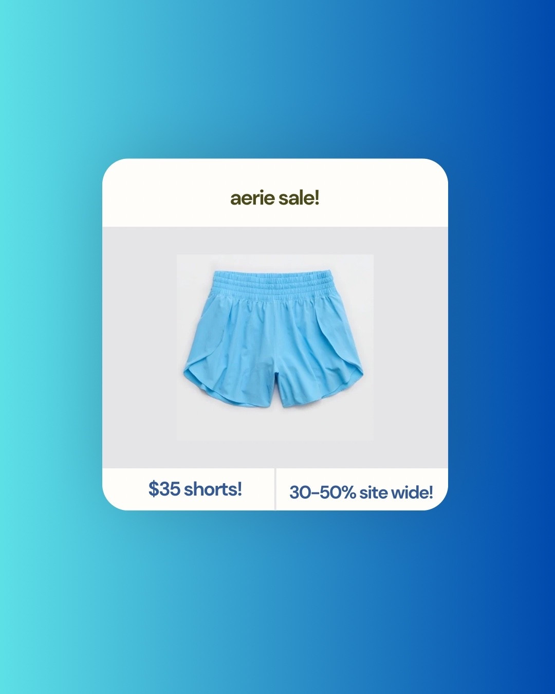 aerie active shorts are $35! And the whole site is 30-50% off! 

#LTKActive #LTKSaleAlert