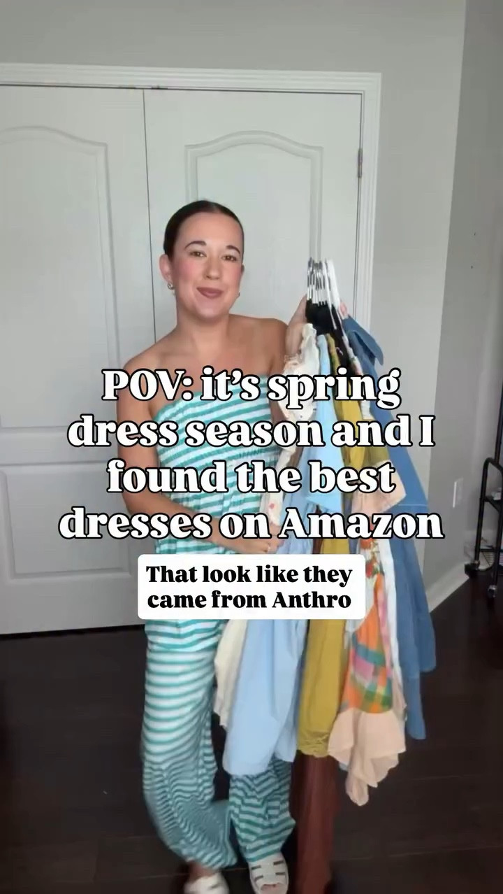 It’s the best time of the year!!!! Spring dresses are my favorite and these Amazon finds look like they came from Anthro or free people! Comment “DRESS” for the links 🌷☀️