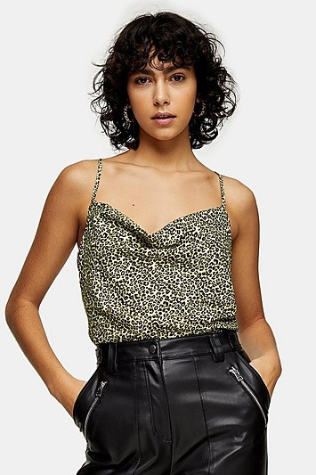 Green Animal Print Cowl Cami - Green | Topshop US