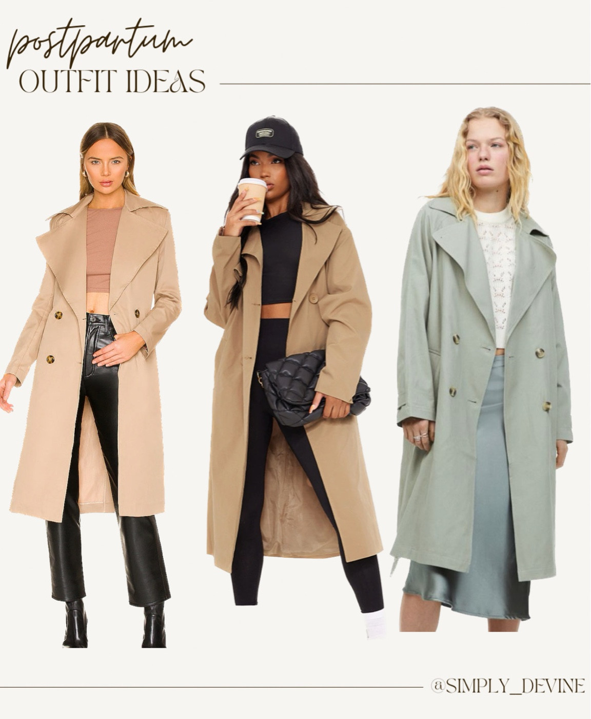 Spring trench coat ideas. Postpartum outfits. Spring finds. Closet staples 

#LTKSeasonal #LTKunder100 #LTKFind